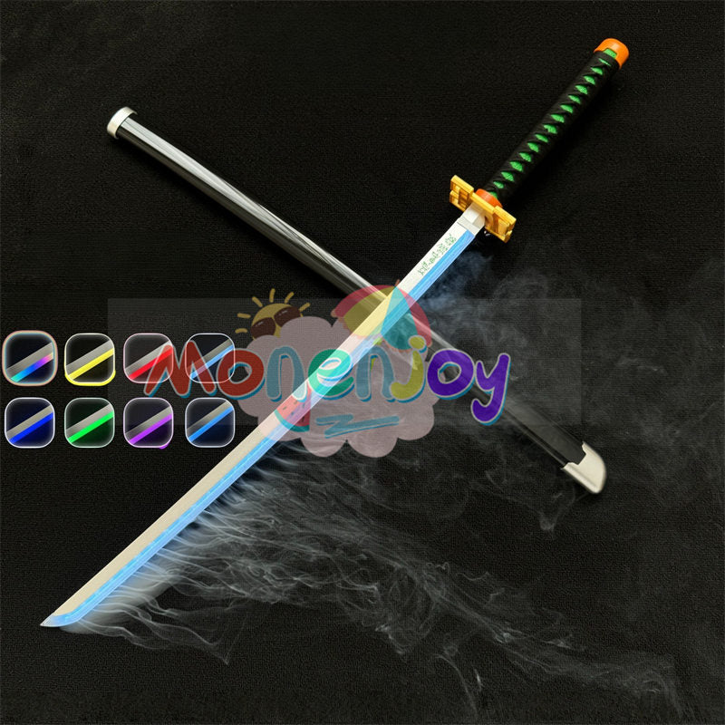 Monenjoy　鬼滅の刃　日輪刀　時透 無一郎　104cm　光る刃　スモークバージョン 日の呼吸の剣士　8色カラーチェンジ 　コスプレ道具　武器モデル　おもちゃ