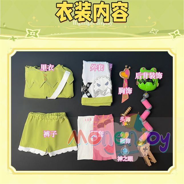 Monenjoy　原神　アイノ　コスプレ衣装　3d樹脂製パーツ　1：1レプリカ　Aino Genshin ナド・クライ編 　水元素　月の輪 コスチューム