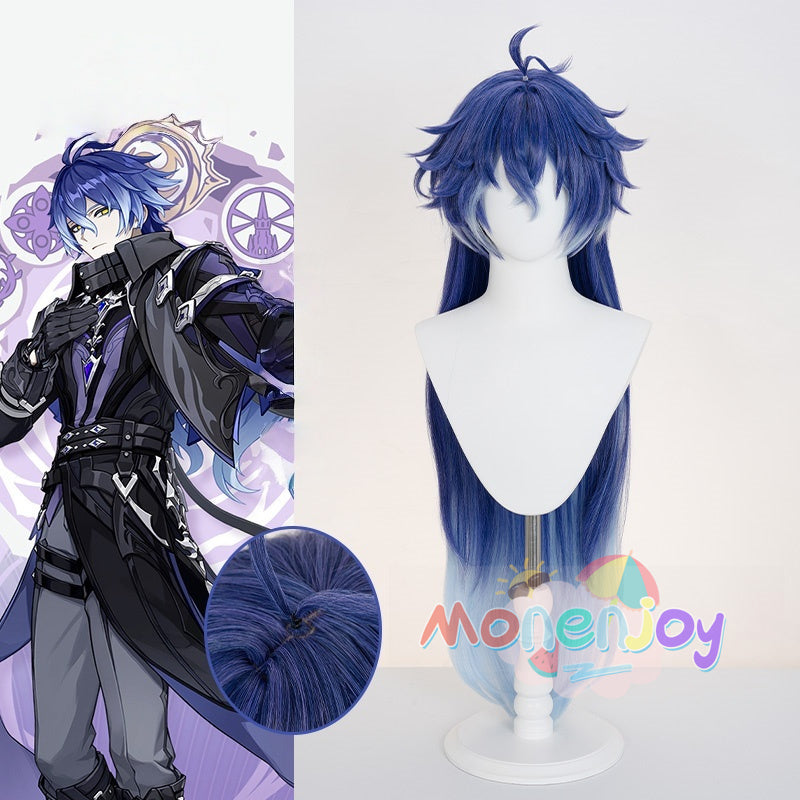 Monenjoy　原神 フリンズ　カツラ　90cm コスプレ道具　Genshin　ライトキーパー　雷元素　 闇影と灯り　ウィッグ　鬘　ナド・クライ　