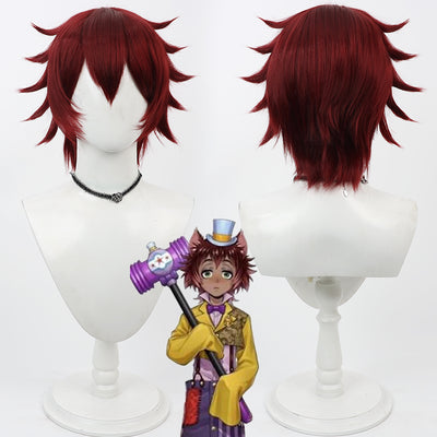 Monenjoy ディズニーツイステッドワンダーランド Gidel コスプレウィッグ　リアル 鬘　 ツイステ 　カツラ　イベント 耐熱 ヘアアイロンOK