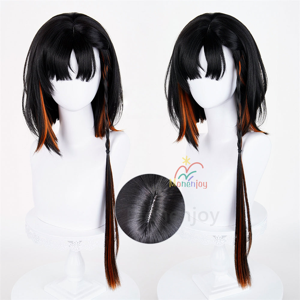 Monenjoy　アークナイツ　 ジエ　カツラ　65cm　歳　鬘　歳獣　 颉　コスプレ道具　自然感　耐熱ウィッグ MONENJOY