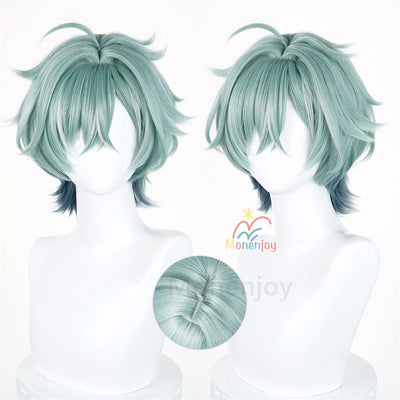 Monenjoy　原神 ローエン ウィッグ　35cm カツラ　コスプレ道具　自然感　耐熱ウィッグ MONENJOY