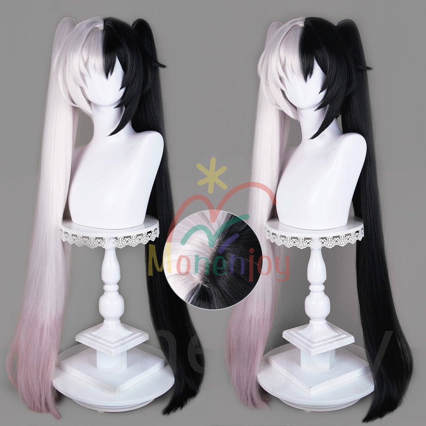 Monenjoy　崩壊スターレイル　火花大会　ウィッグ　カツラ　コスプレ道具　本体約30cm　付け毛のポニーテール長100cm　耐熱ウィッグ　イベント MONENJOY