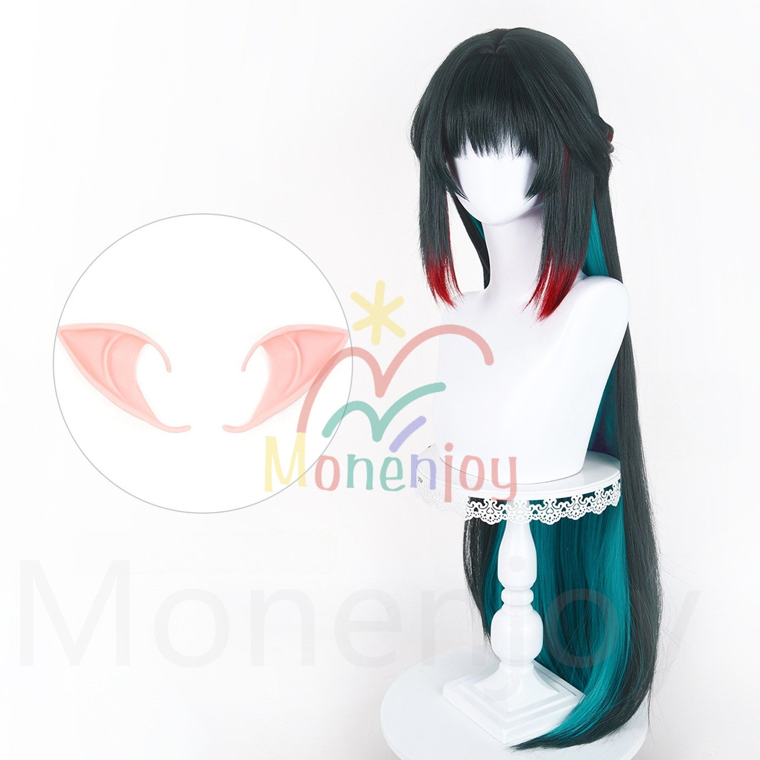 Monenjoy アークナイツ　エンドフィールド　莊方宜　長100cm　ウィッグ　カツラ　コスプレ道具　耐熱ウィッグ　 MONENJOY