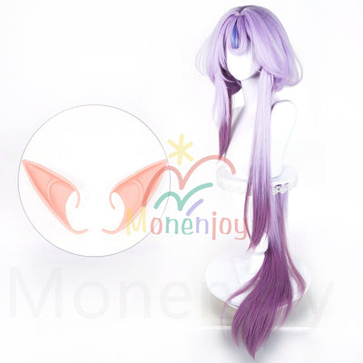 Monenjoy　アークナイツ　均　ウィッグ　カツラ　アクナイ　コスプレ道具　長120cm　Arknights　ふんわりヘア　耐熱ウィッグ　紫色 Monenjoy