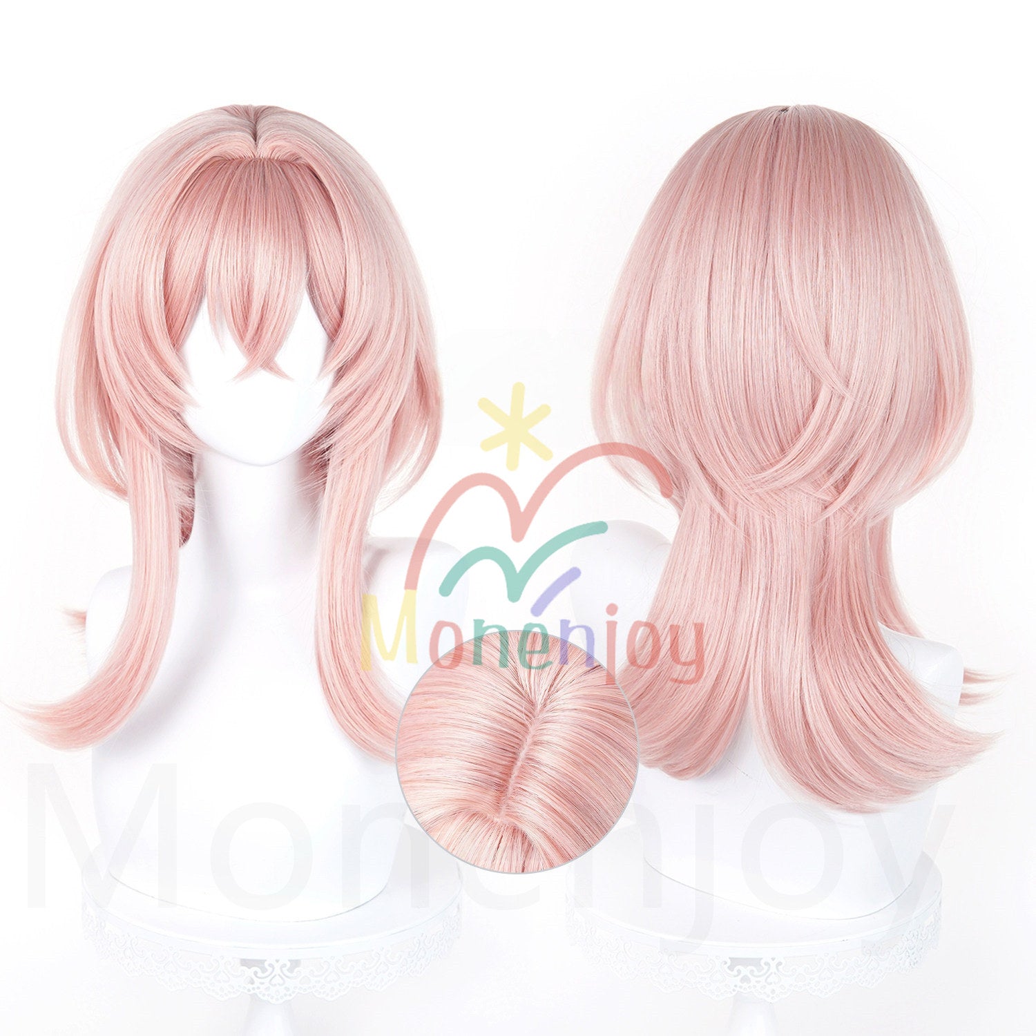 Monenjoy　原神　リンネア　ウィッグ　カツラ　コスプレ道具　付け毛のポニーテール　耐熱ウィッグ　2種類カラー MONENJOY
