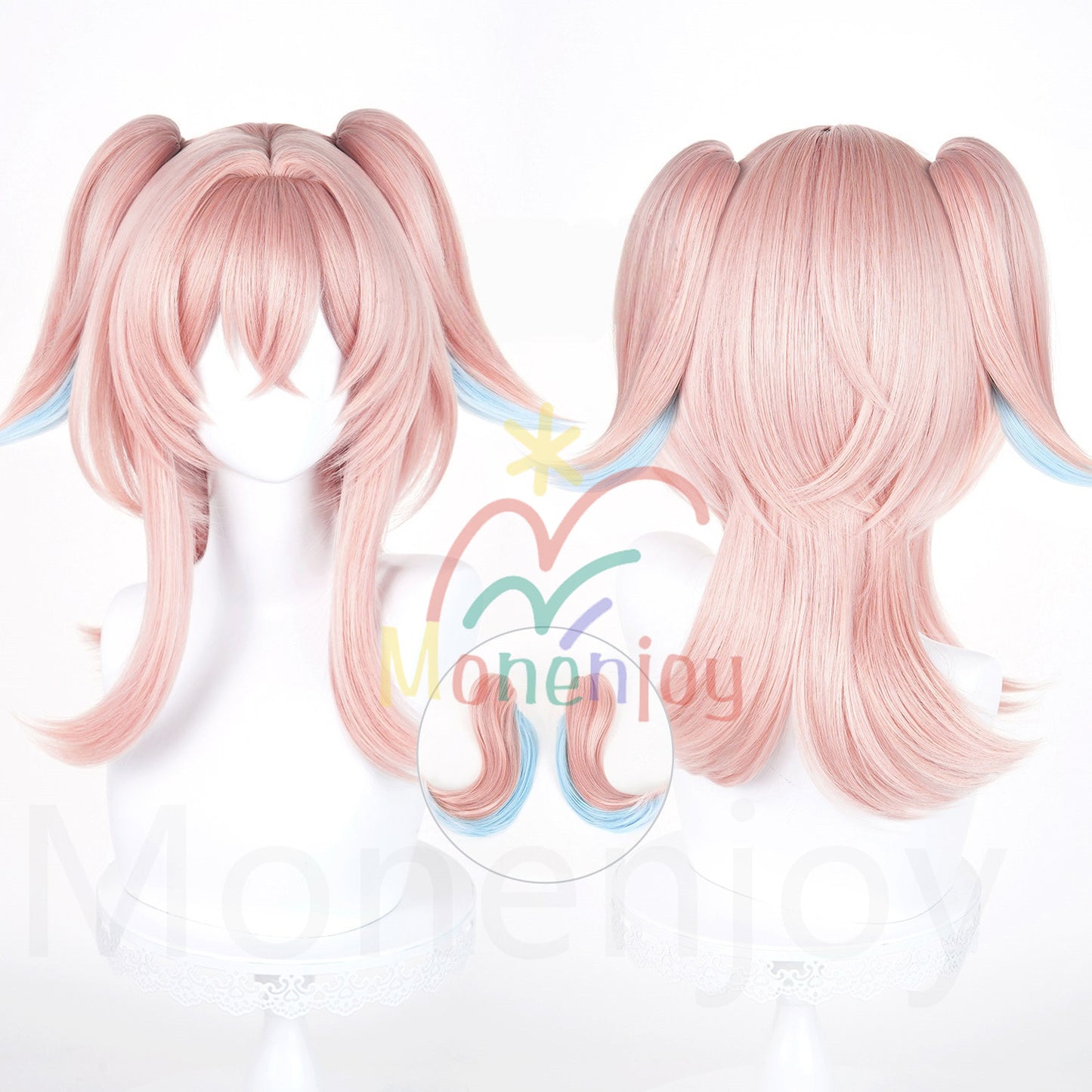 Monenjoy　原神　リンネア　ウィッグ　カツラ　コスプレ道具　付け毛のポニーテール　耐熱ウィッグ　2種類カラー MONENJOY