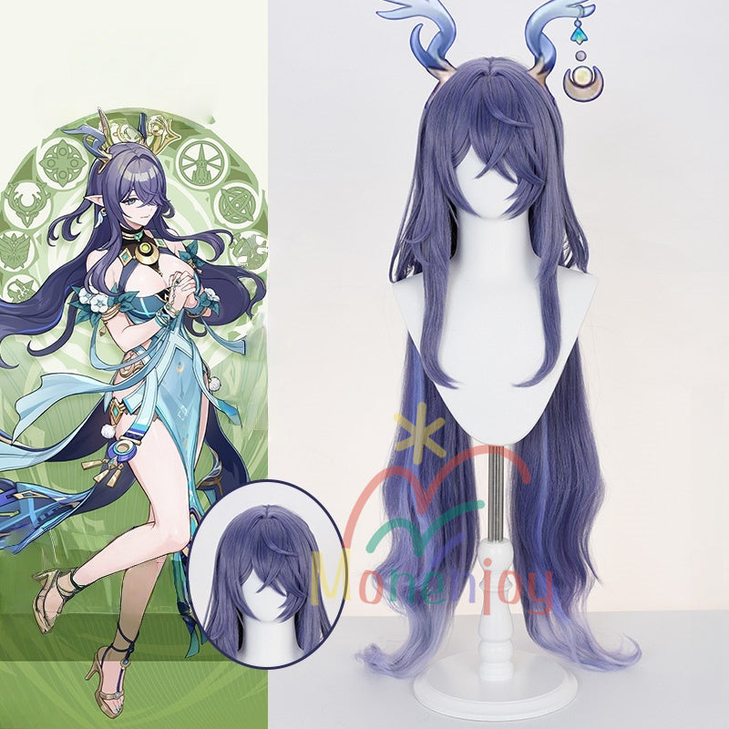 Monenjoy 原神　ラウマ　ウィッグ　コスプレ道具　カツラ　100cm　イベント　フリーサイズ 快適GSwig1014