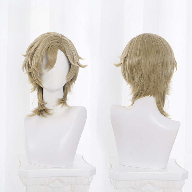 Monenjoy 崩壊スターレイル アベンチュリン ウィッグ　38cm　カツラ　コスプレ道具 博戯の砂金石 - Monenjoy