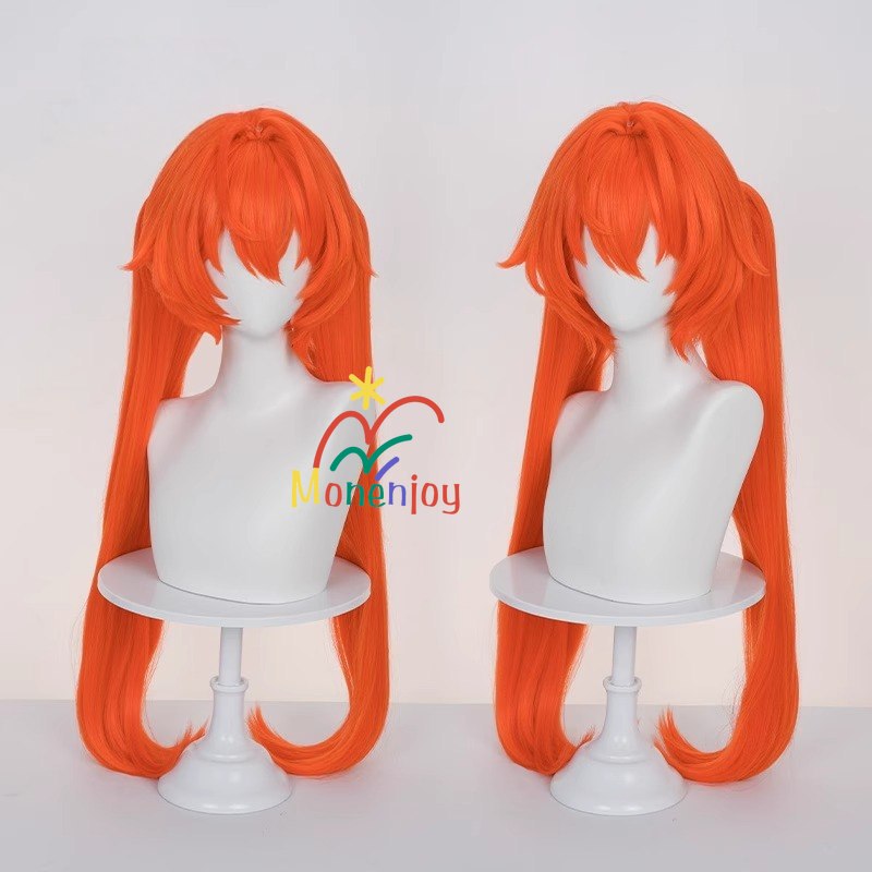 Monenjoy　ゼンレスゾーンゼロ オルペウス　鬼火　オレンジ色　ウィッグ　鬘　Zenless Zone Zero  　コスプレ道具　アクセサリー