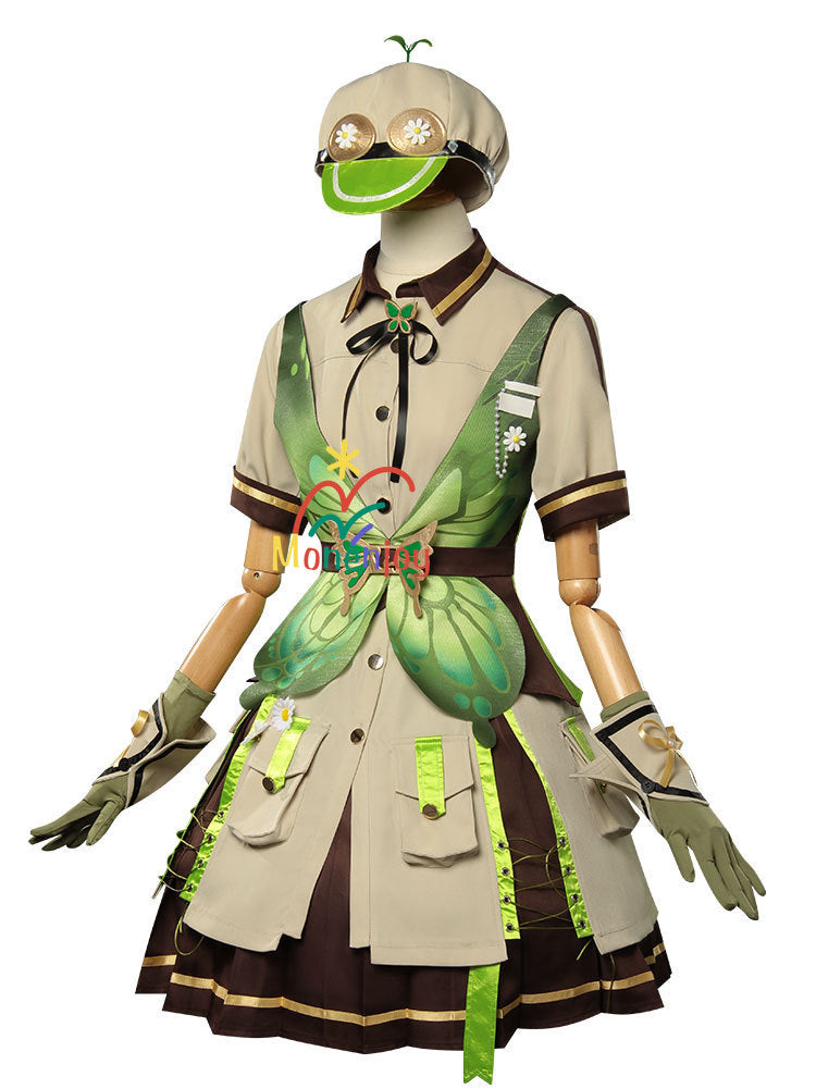 Monenjoy　インフィニティニキ 　森の蝶との戯れ コスプレ衣装 ワンピース　洋服　イベント　帽子付GS1226 - Monenjoy