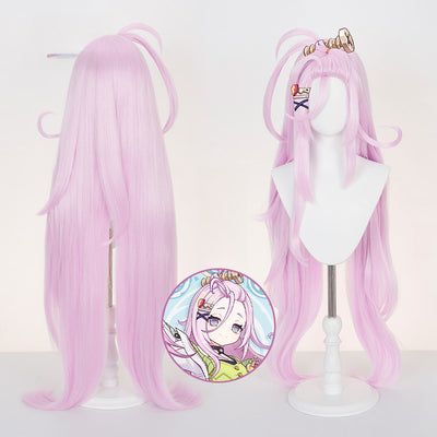 Monenjoy　原神 アイノ ウィッグ　コスプレ道具　カツラ　Aino　ピンク色　 100cm　ナド・クライ　チャカチャ・クルムカケ工房の大黒柱　アクセサリーGSwig1018
