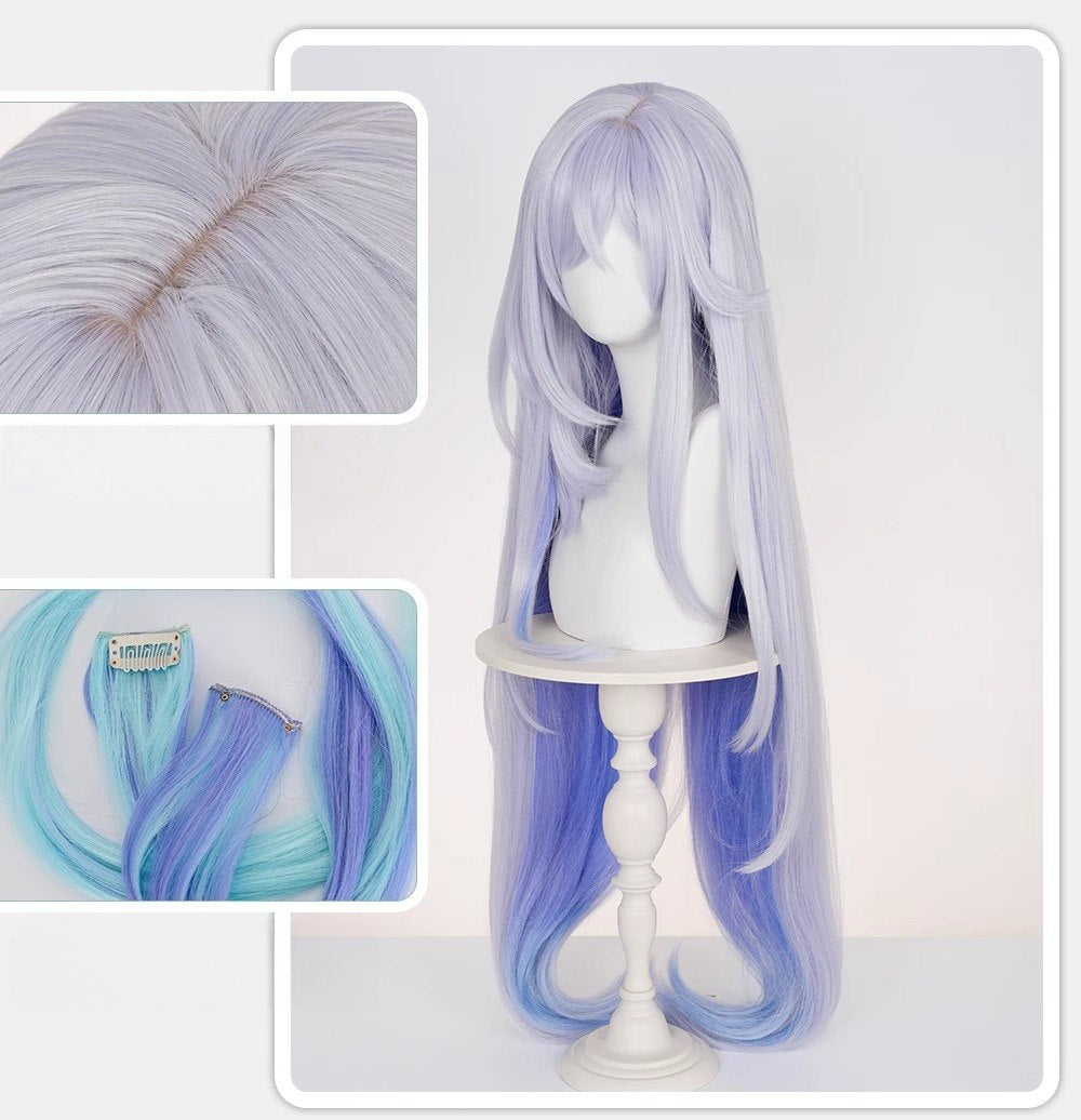 Monenjoy　原神　スカーク 　ウィッグ　鬘　虚星の来臨 100cm　コスプレ道具