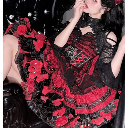 Monenjoy　ロリータ　ペチコート　花　クリノリン　バッスル　ティアードペチコート　ふわもこアンダー　ふんわり　コスプレ道具　地雷系　GS1220 - Monenjoy