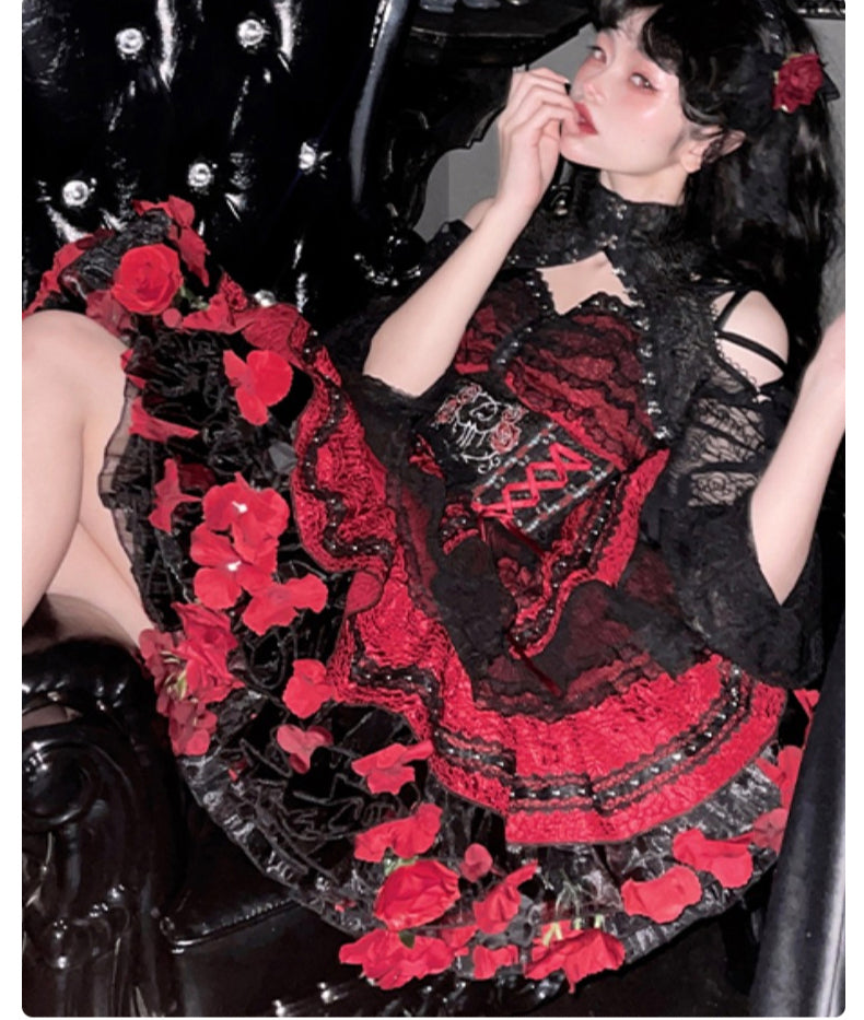 Monenjoy　ロリータ　ペチコート　花　クリノリン　バッスル　ティアードペチコート　ふわもこアンダー　ふんわり　コスプレ道具　地雷系　GS1220 - Monenjoy