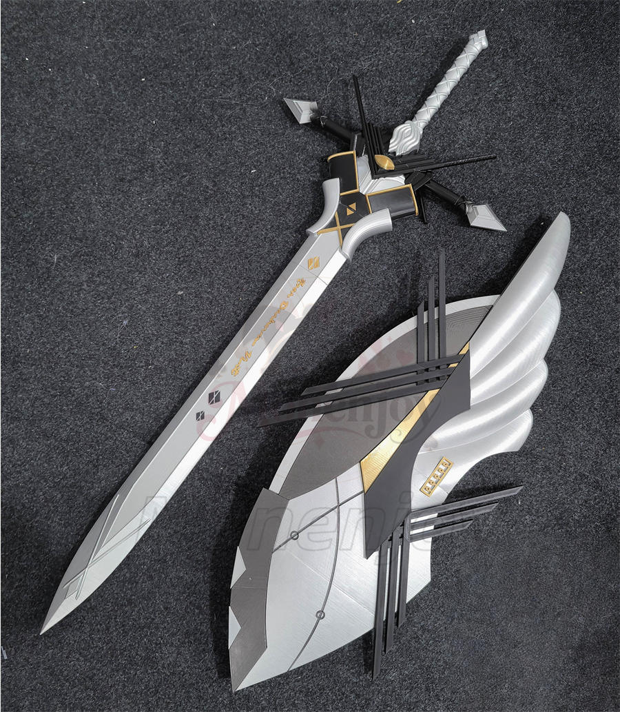 Monenjoy アークナイツ 瑕光（ブレミシャイン）コスプレ武器｜西洋剣125cm＋盾90cm PLA製 レプリカモデル