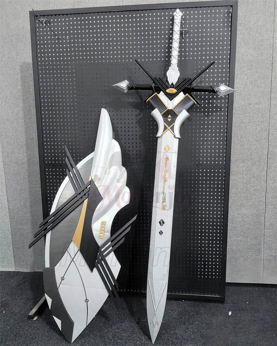 Monenjoy アークナイツ 瑕光（ブレミシャイン）コスプレ武器｜西洋剣125cm＋盾90cm PLA製 レプリカモデル