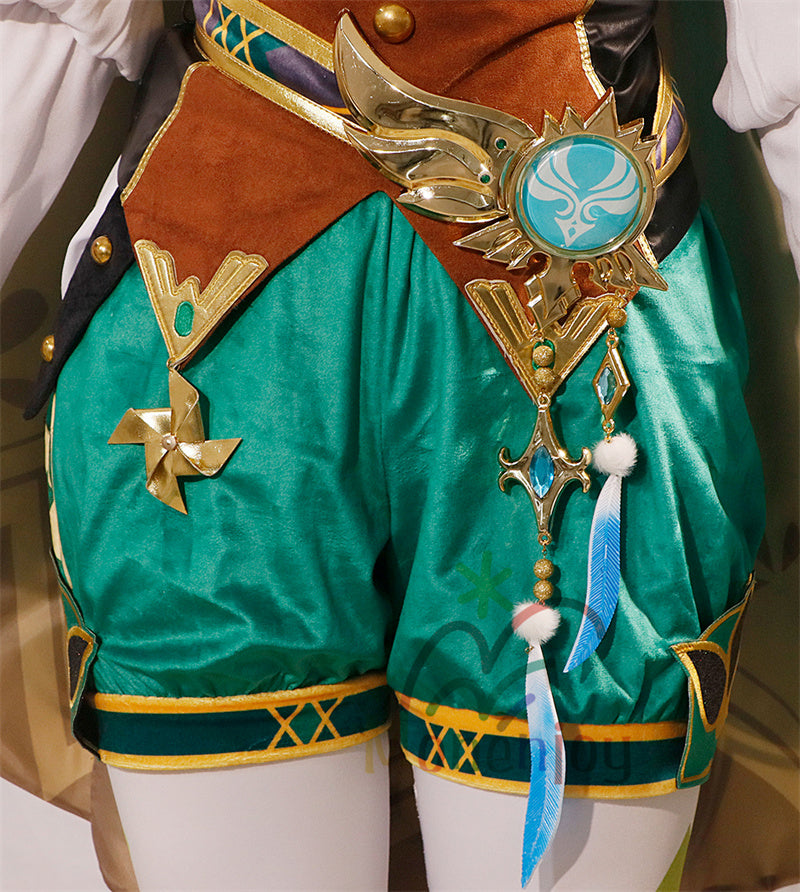 Monenjoy　原神 ウェンティ　コスプレ衣装　Venti 　コスチューム　帽子付き　吟遊詩人  モンド　イベント　仮装　ハロウィン