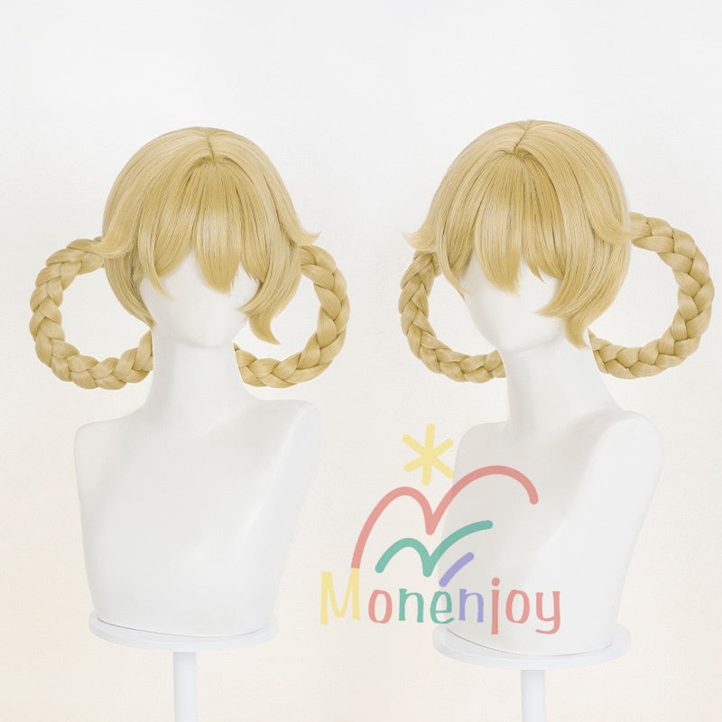 Monenjoy 原神　ヤフォダ　ウィッグ　Jahoda　カツラ　 ナド・クライ 金髪　宝盗団　イベント　賞金稼ぎ　コスプレGswig005