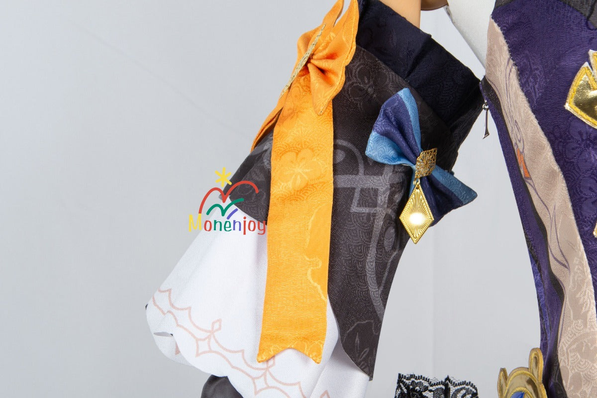 原神ナヴィア コスプレ衣装　立体3d樹脂装飾＋帽子付属　高弾性マットレザー採用｜MONENJOY   - Monenjoy