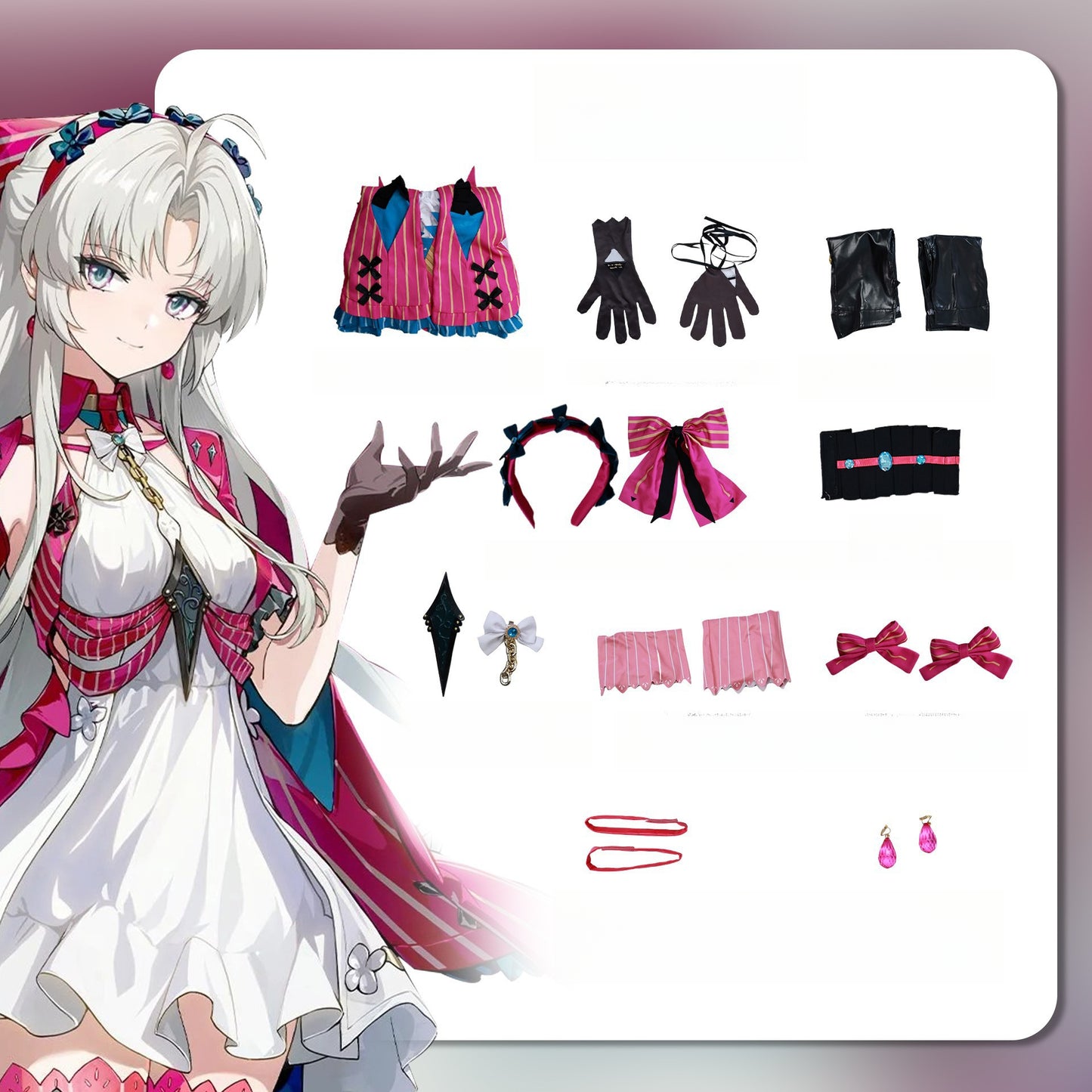 Monenjoy 鳴潮 カルロッタ Carlotta Montelli 　ワンピース　礼服　可愛い　コスプレ衣装　イベント　仮装 - Monenjoy