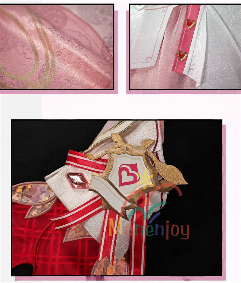 Monenjoy　崩壊3rd 妖精エリ  エリシア コスプレ　ピンク色　コスチューム　ハロウィン　コスプレ衣装