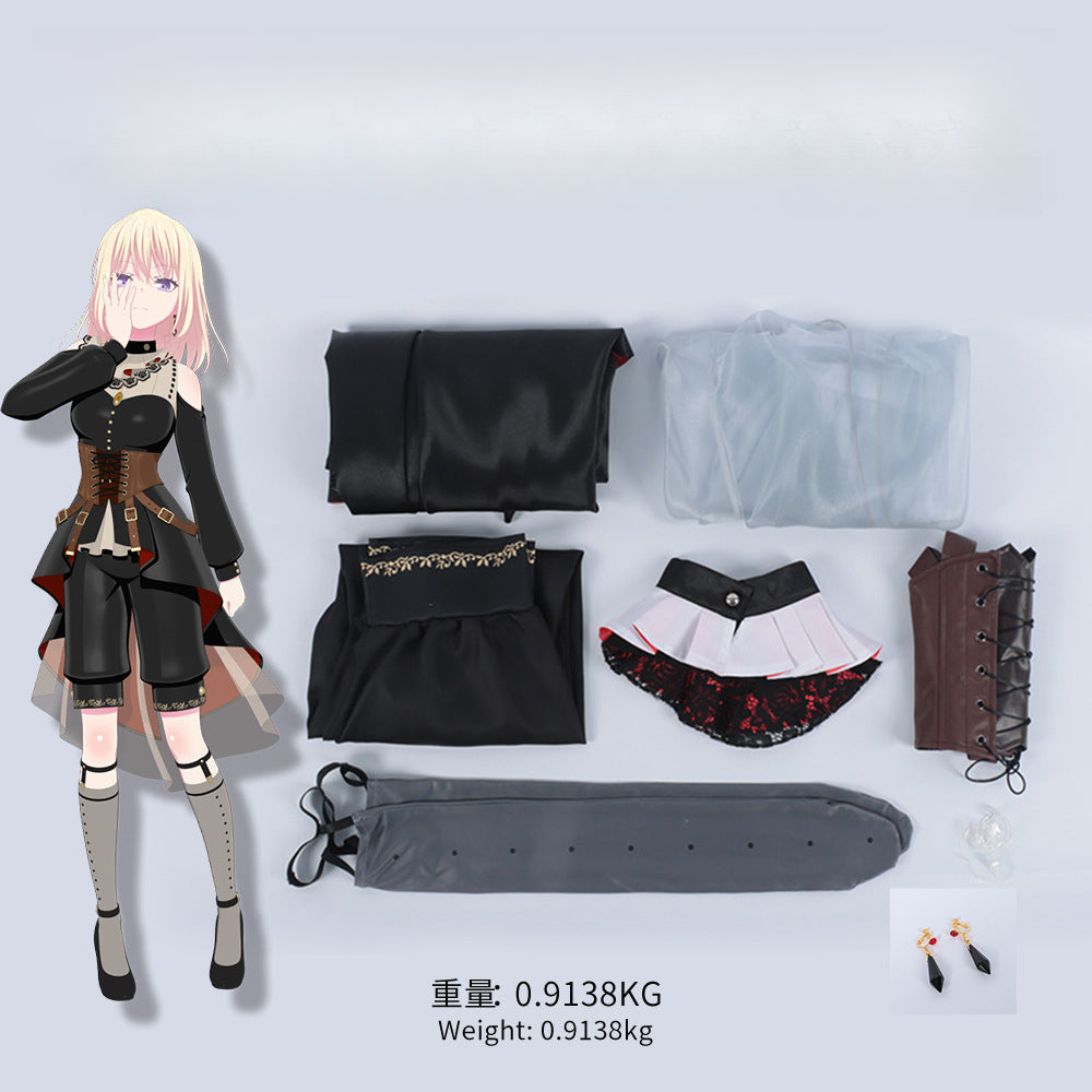 Monenjoy バンドリ！アヴェムジカ TVアニメ ムジカ　　若葉 睦　三角 初華　八幡 海鈴　祐天寺 にゃむ　豊川 祥子　イヤリング贈り　舞台服　コスチューム　洋服　イベント　仮装　ロリータ　可愛い　 - Monenjoy