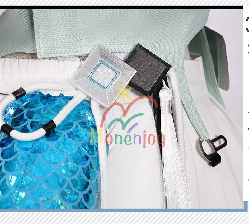 Monenjoy アークナイツ：エンドフィールド  陳千語　コスプレ衣装　 チェン・チェンユー コスチューム　イベント　尻尾＋角付