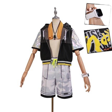 Monenjoy　ゼンレスゾーンゼロ　アキラのサマー　コスプレ衣装　波打ち際ウォーキング　コスチューム　実装　イベント　  バケットハット  帽子付　