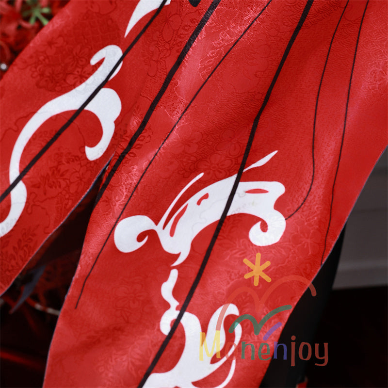 Monenjoy　鳴潮 フローヴァ コスプレ衣装　イベント　赤色　ワンピース 　3d樹脂製パーツ　ジャカード生地　ウィッグ　サンダル追加　コスチュームGS1927