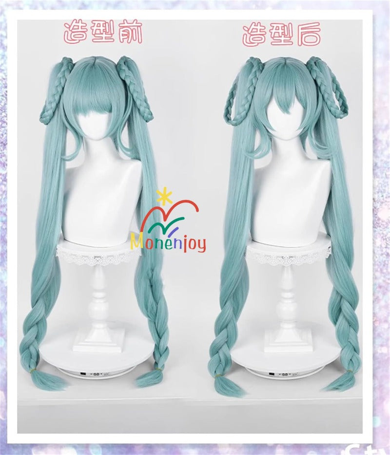 Monenjoy　初音ミク　かつら 鬘 WIG ヴァンパイア 吸血鬼 ウィッグ ネット付き コスプレ　ツインテール カツラ グッズ アニメ コスプレ道具GS1320 - Monenjoy
