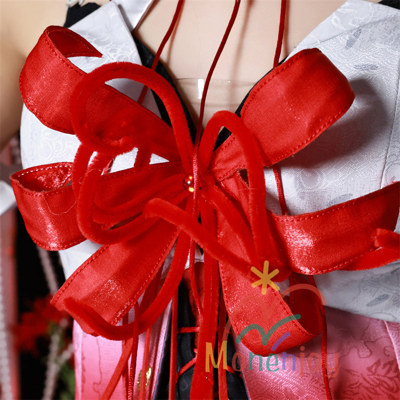 Monenjoy　鳴潮 フローヴァ コスプレ衣装　イベント　赤色　ワンピース 　3d樹脂製パーツ　ジャカード生地　ウィッグ　サンダル追加　コスチュームGS1927