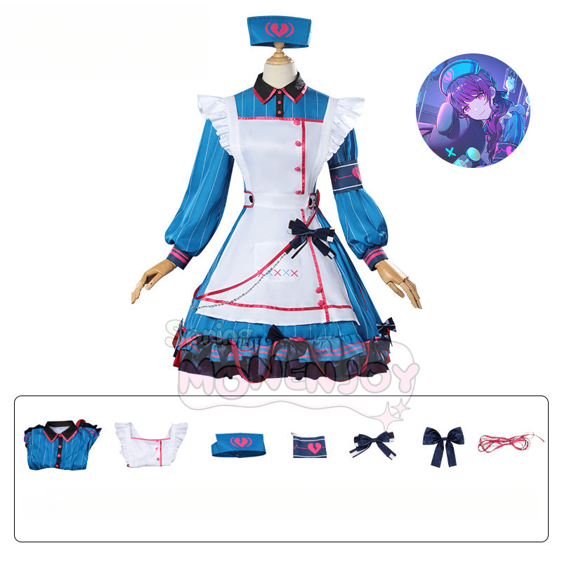 Monenjoy プロセカ 朝比奈まふゆ コスプレ衣装　feat.こぎみゅん　恒常服　ドレス　イベントGs1325 - Monenjoy