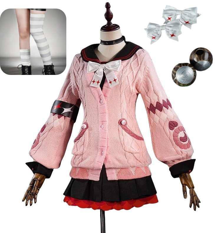 売り切れ次第終了・再入荷なし　Monenjoy　ゼンレスゾーンゼロ　浮波柚葉　コスプレ衣装　　セーラー服　Ukinami Yuzuha　怪啖屋　ミニスカート　狸の尻尾　本物の狸　かまちー追加　イベント　おもちゃ　狸　セーターコート　