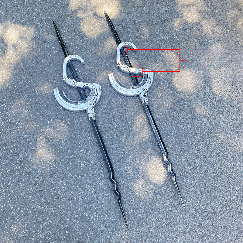 Monenjoy Arknights Lappland the Decadenza Desolate Lappland Staff 112cm PU 2-piece Set Cosplay Prop Weapon Replica Weapon