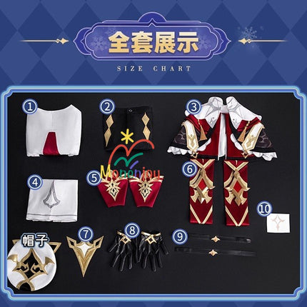 ชุดคอสเพลย์ Monenjoy Genshin Impact Dahlia, ชุด Mondo / Favonius Church, นักเทศน์แห่งเทพแห่งสายลม Barbatos 