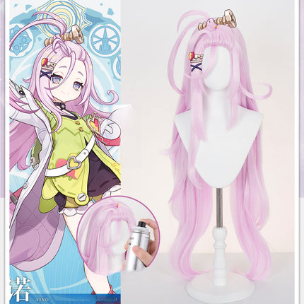 Monenjoy　原神 アイノ ウィッグ　コスプレ道具　カツラ　Aino　ピンク色　 100cm　ナド・クライ　チャカチャ・クルムカケ工房の大黒柱　アクセサリーGSwig1018