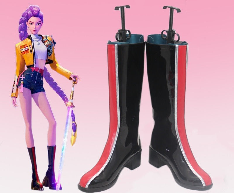 Monenjoy　KPOPガールズ! デーモン・ハンターズ　HUNTRX RUMI　ロングブーツ　靴　ルミ　シューズ　コスプレ衣装　舞台服　ライブ服　KPop Demon Hunters