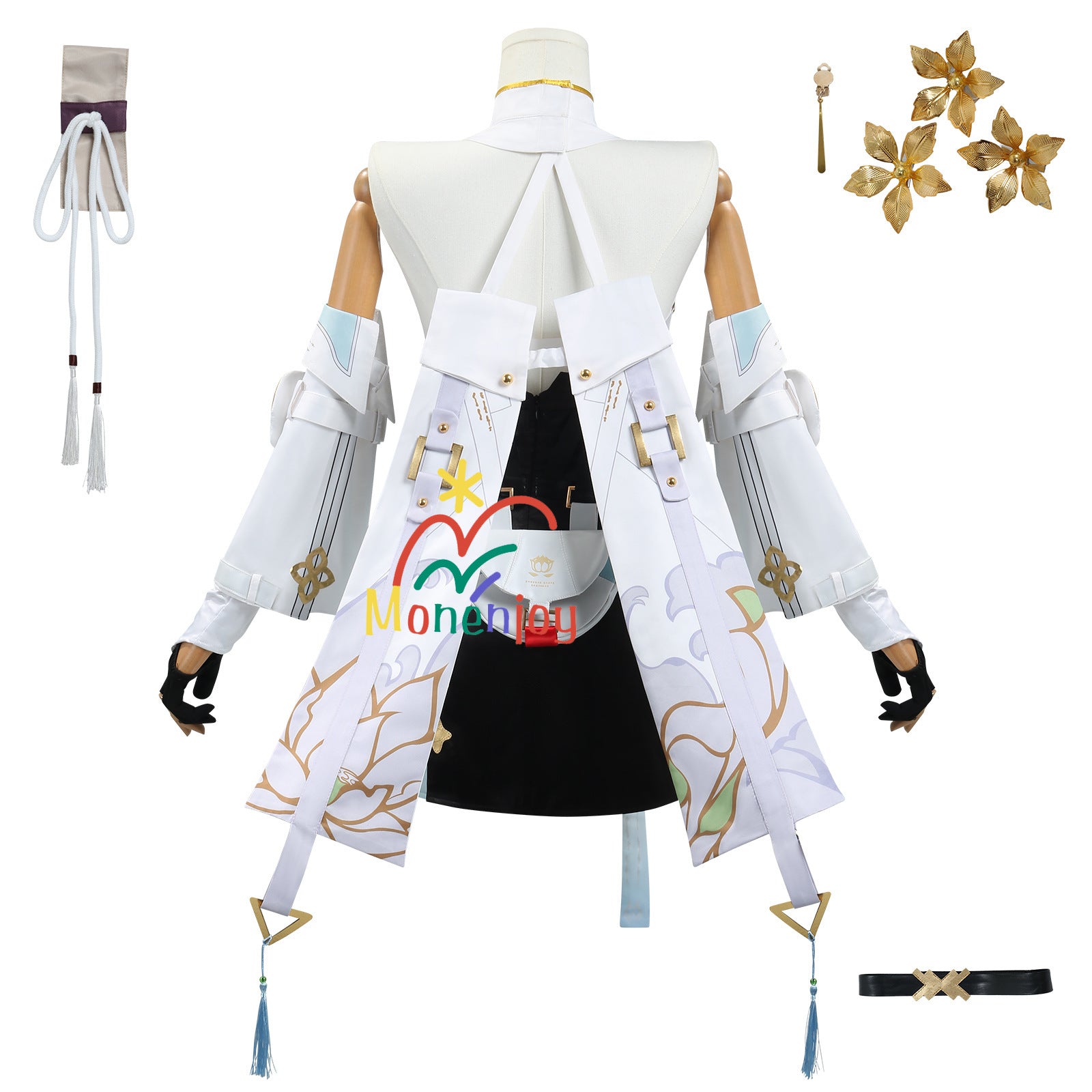 Monenjoy 鳴潮 白芷　コスプレ　びゃくし　コスチューム　ワンピース　かわいい　髪飾り＋イヤリング付 - Monenjoy