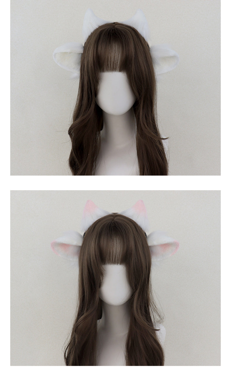 Monenjoy 　ひつじ　髪飾り　コスプレ道具　アクセサリー　イベント　カチューシャ レディース 女性 ヘアアクセサリー 髪飾り まとめ髪 羊 ひつじ 角付き 耳付き かわいい おしゃれ キュート 　GS1162 - Monenjoy