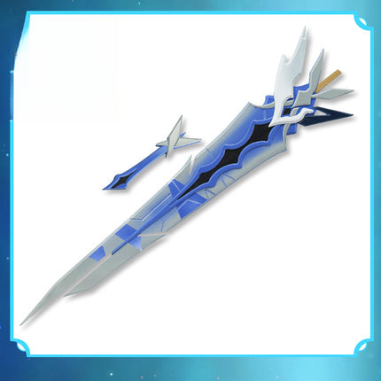 Monenjoy Genshin Impact Scark Soyao Weapon Model Made of Wood and PVC, Disassembled Design, Easy to Carry, One-Handed Sword, Cosplay Prop, Weapon Model, Wooden Blade