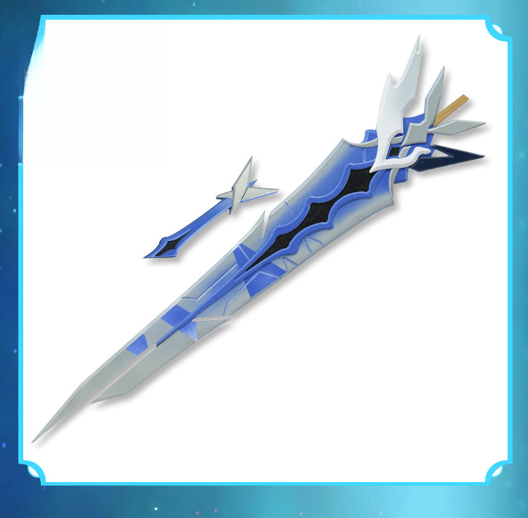 Monenjoy 原神 スカーク 蒼耀 武器モデル 木製＆PVC 分解式 デザイン 携帯便利 片手剣　コスプレ道具　武器モデル　木刃　