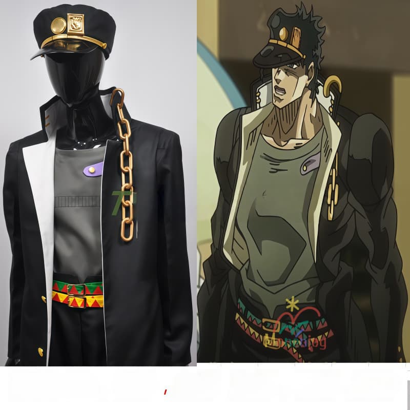 Monenjoy　ジョジョの奇妙な冒険　空条承太郎　コスチューム　コスプレ衣装　帽子付　イベント　衣装