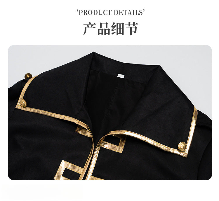 Monenjoy 銀魂 コスプレ　土方 十四郎　ぎんたま 　ガンマスク付コスチューム　真選組の副長　真選組　ユニフォーム　学園祭　イベント　仮装 - Monenjoy