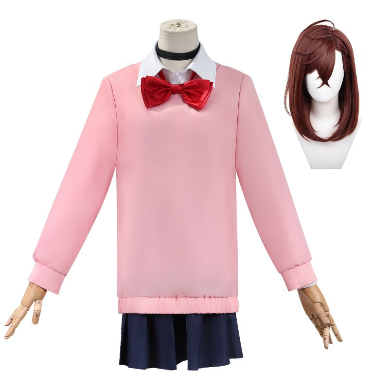 Monenjoy　ダンダダン　綾瀬桃（モモ）　オカルン／高倉 健　綾瀬 星子　白鳥 愛羅　コスプレ衣装　ターボババア　イベント　ポリエステル　イヤリング付　コスチューム