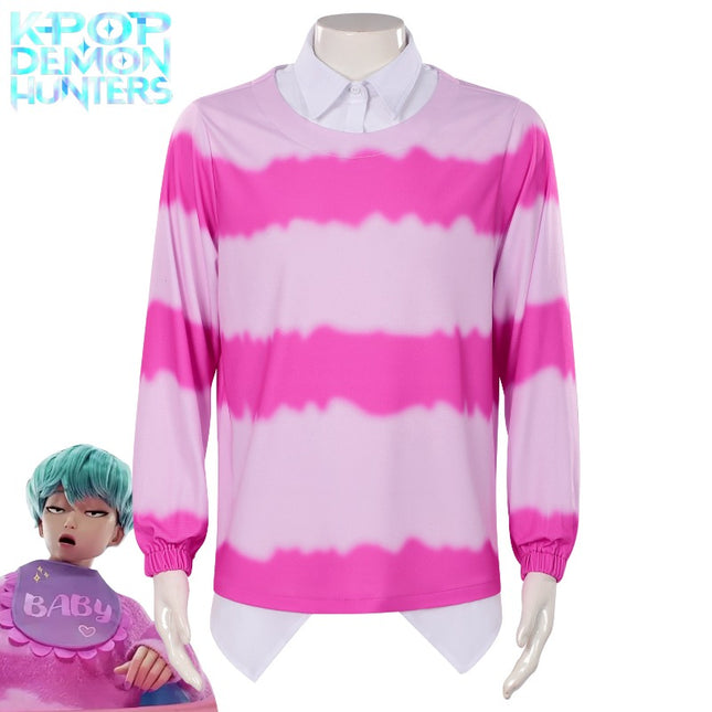 Monenjoy 　KPOPガールズ！デーモン・ハンターズ  サジャ・ボーイズ 　ベイビー　シャツ　 romance　コスプレ衣装　舞台服　Kpop Demon Hunters