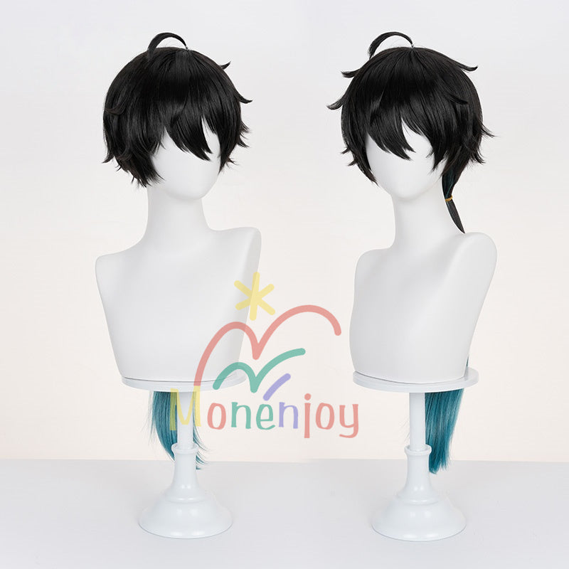 Monenjoy 崩壊スターレイル 丹恒・騰荒 ウィッグ　とうこう　カツラ　Dan Heng ・ Permansor Terrae  黄金裔　フリーサイズ 快適