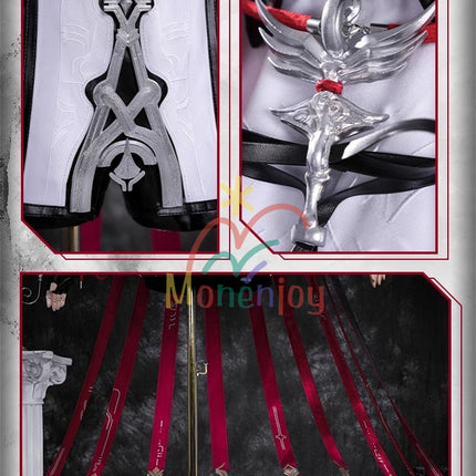 Monenjoy Arknights New Testament Exusiai Cosplay Costume Embroidered Pattern 3D Resin Accessories High Reproduction Combat Suit Design Exusiai the New Covenant 
