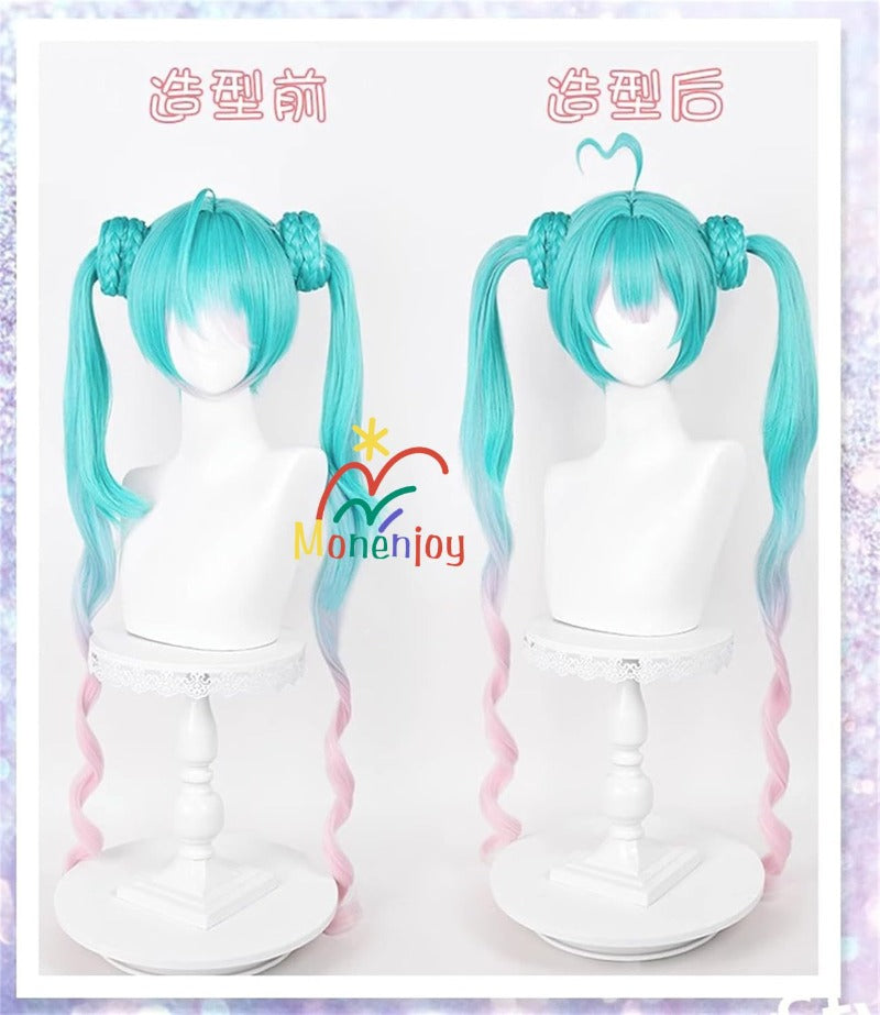 Monenjoy　初音ミク　かつら 鬘 WIG ヴァンパイア 吸血鬼 ウィッグ ネット付き コスプレ　ツインテール カツラ グッズ アニメ コスプレ道具GS1320 - Monenjoy