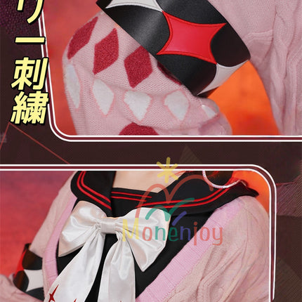 Monenjoy　ゼンレスゾーンゼロ　浮波柚葉　コスプレ衣装　　タリー刺繍　セーラー服　ネイルチップ+デカール贈り　Ukinami Yuzuha　怪啖屋　ミニスカート　イベント セーターコートGS1930　